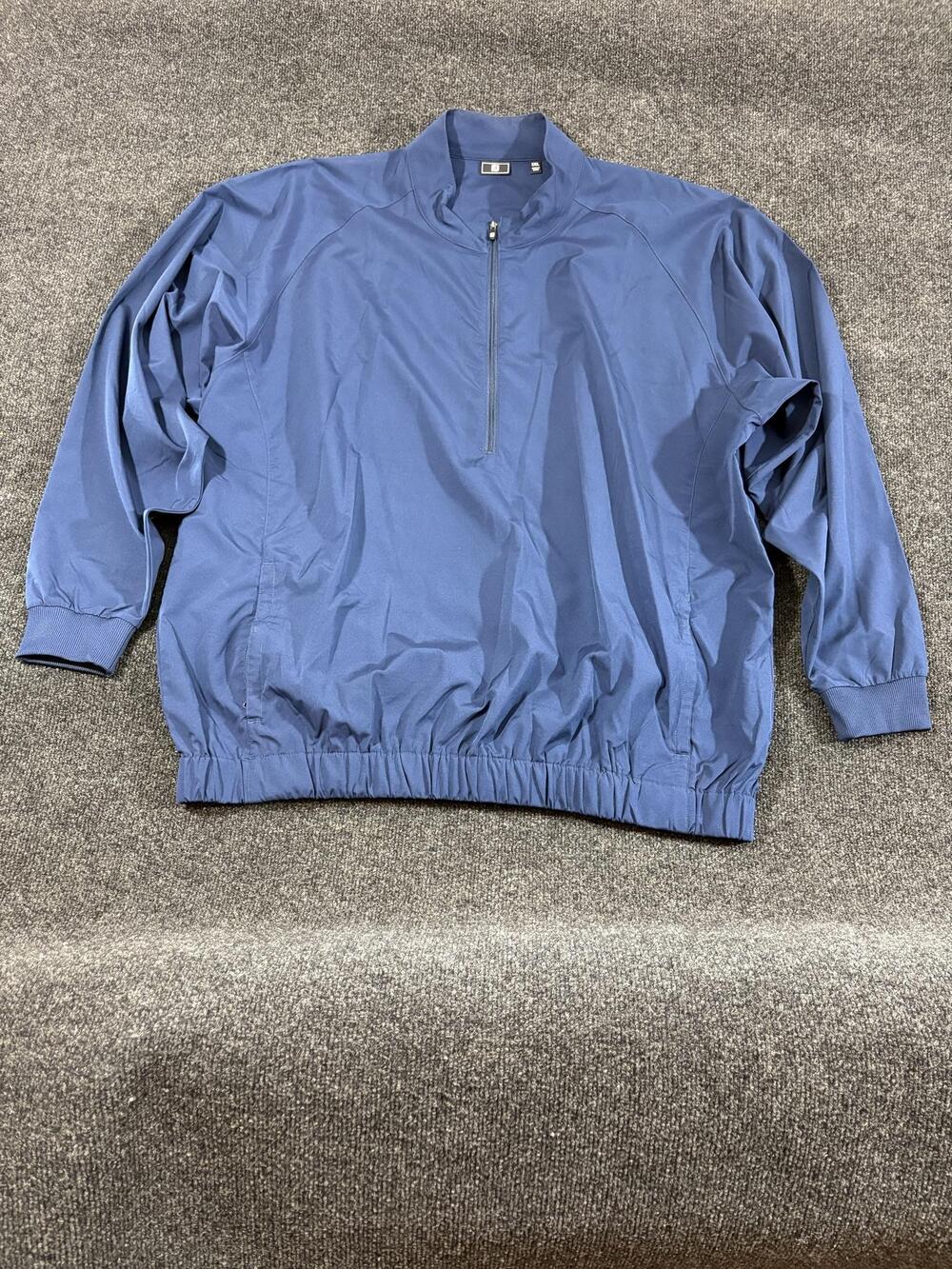 FootJoy Jacket Mens 2XL Blue 1/4 Zip Golf Windbreaker Pullover Pockets Stretch